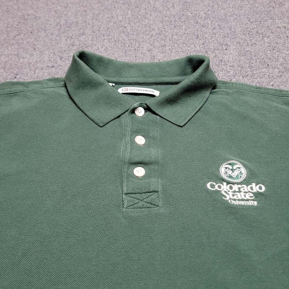 Vintage Y2K Colorado State Rams Shirt Mens Large Green CB Pique CSU Golf Polo